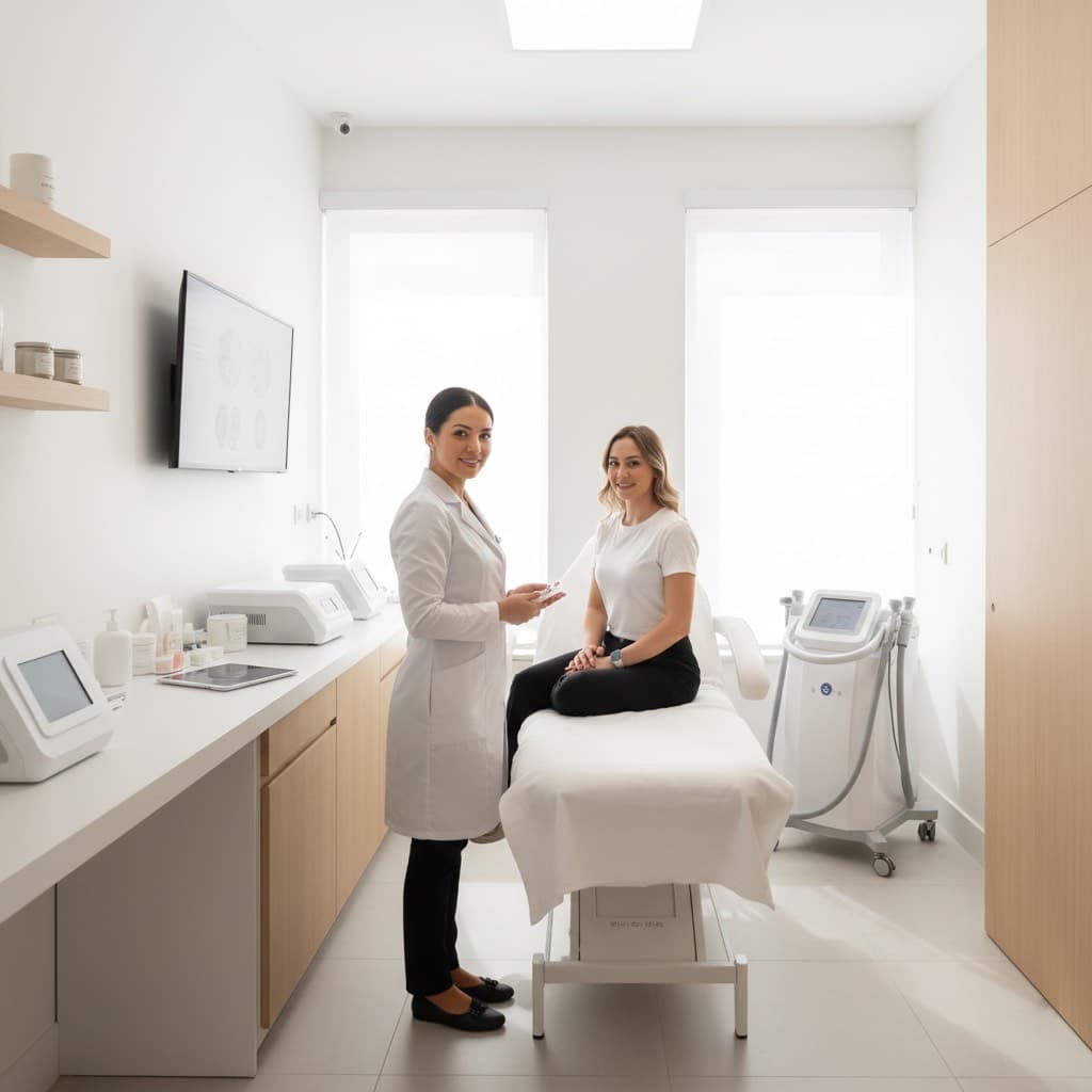 A modern independent aesthetics clinic prepared for a client appointment